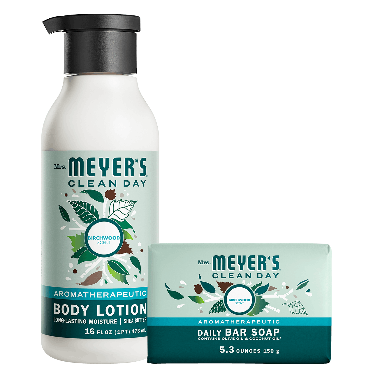 Mrs. Meyer's Birchwood Bar Soap & Body Lotion Set Gift-Ready