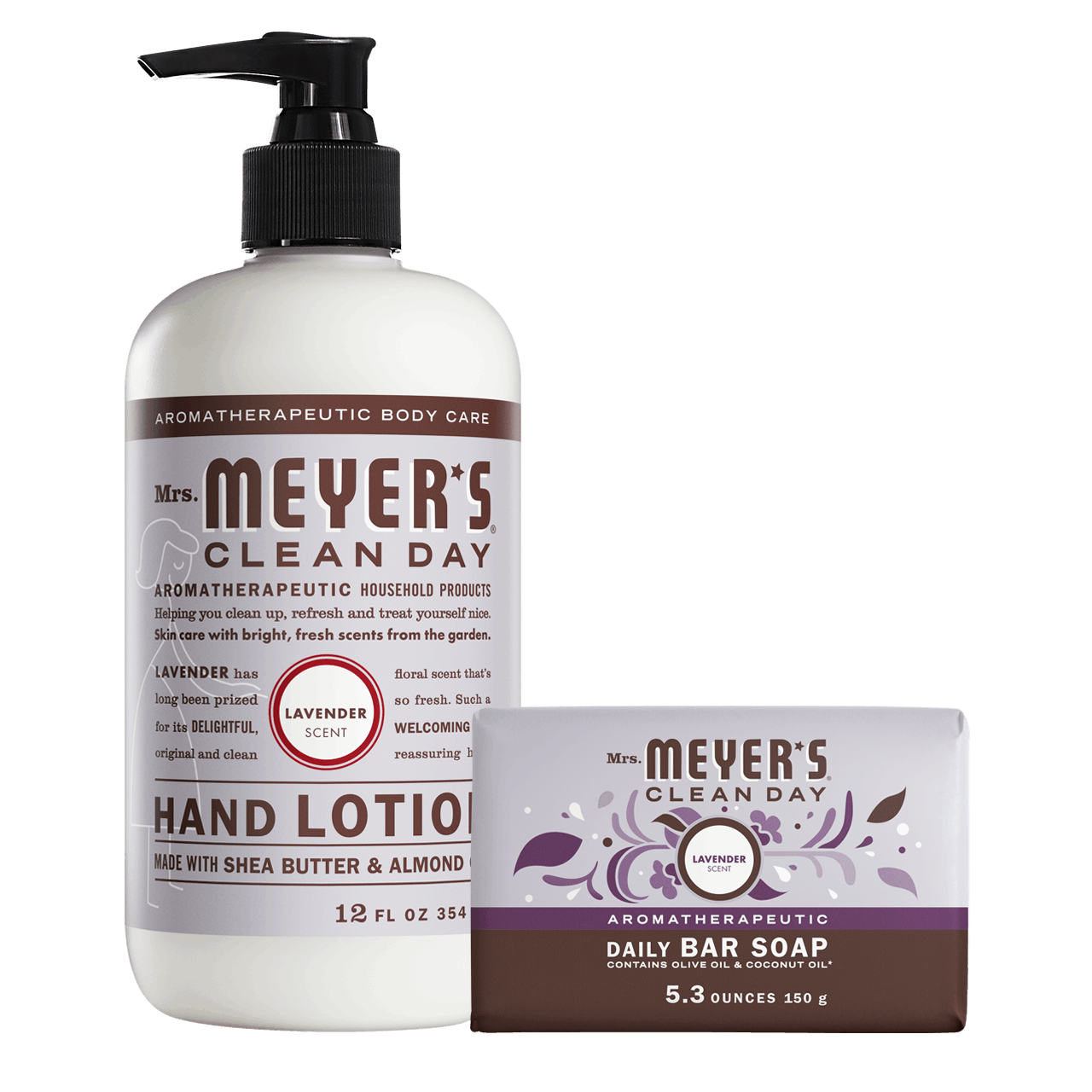 Mrs. Meyer's Lavender Bar Soap & Hand Lotion Set Gift-Ready