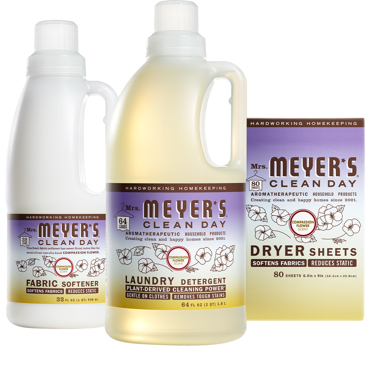 Mrs. Meyer's Compassion Flower Laundry Set Gift-Ready