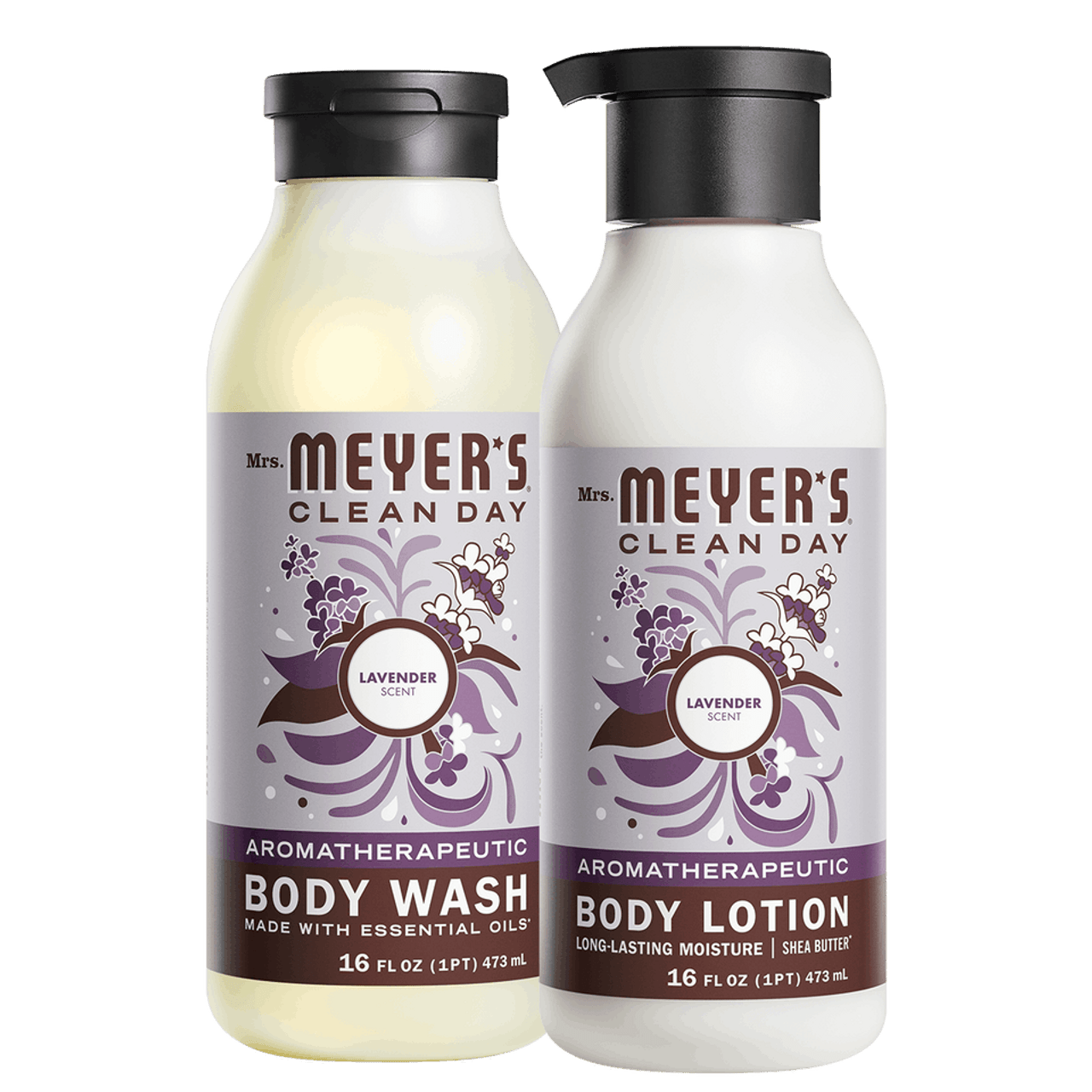 Mrs. Meyer's Lavender Body Wash & Body Lotion Set Gift-Ready