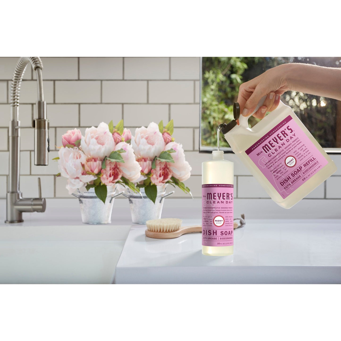 Mrs. Meyer's Peony Dish Soap Refill Home Essential