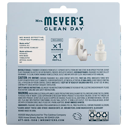 Mrs. Meyer's Snowdrop Plug-In Oil Warmer With Refill