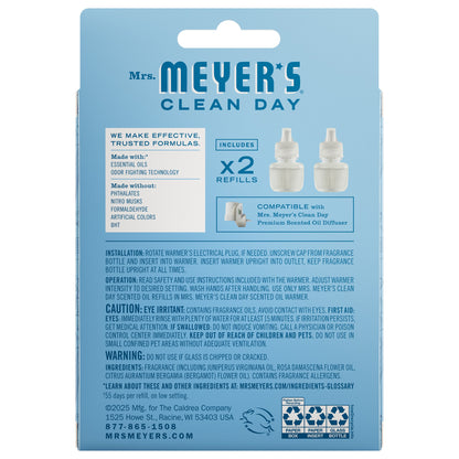 Mrs. Meyer's Rain Water Plug-In Scented Oil Refill 2-Pack Home Essential