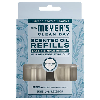 Mrs. Meyer's Snowdrop Plug-In Scented Oil Refill 2-Pack Home Essential