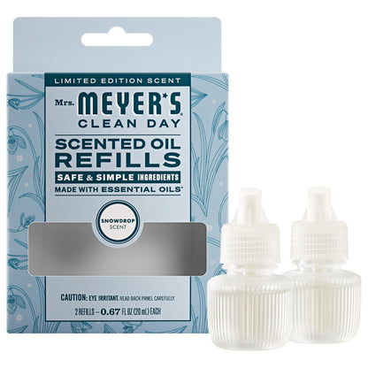 Mrs. Meyer's Snowdrop Plug-In Scented Oil Refill 2-Pack Home Essential