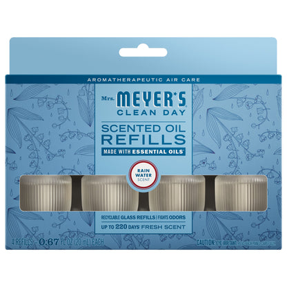 Mrs. Meyer's Rain Water Plug-In Scented Oil Refill 4-Pack Home Essential