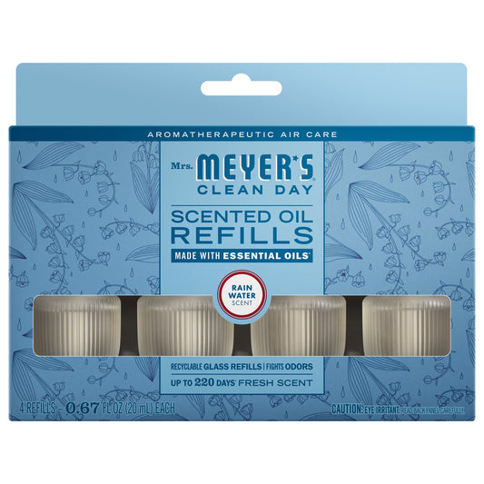 Mrs. Meyer's Rain Water Plug-In Scented Oil Refill 4-Pack Home Essential