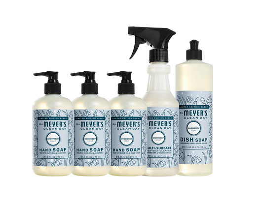 Mrs. Meyer's Snowdrop Essentials 5-Count Bundle Gift-Ready