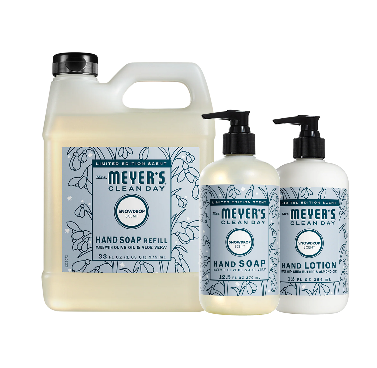 Mrs. Meyer's Snowdrop Hand Care 3-Count Bundle Gift-Ready