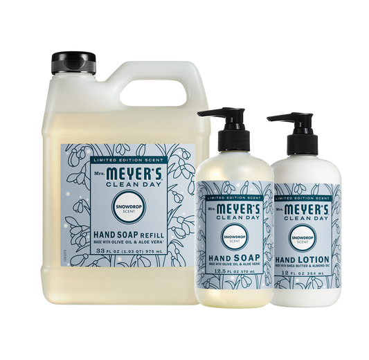 Mrs. Meyer's Snowdrop Hand Care 3-Count Bundle Gift-Ready