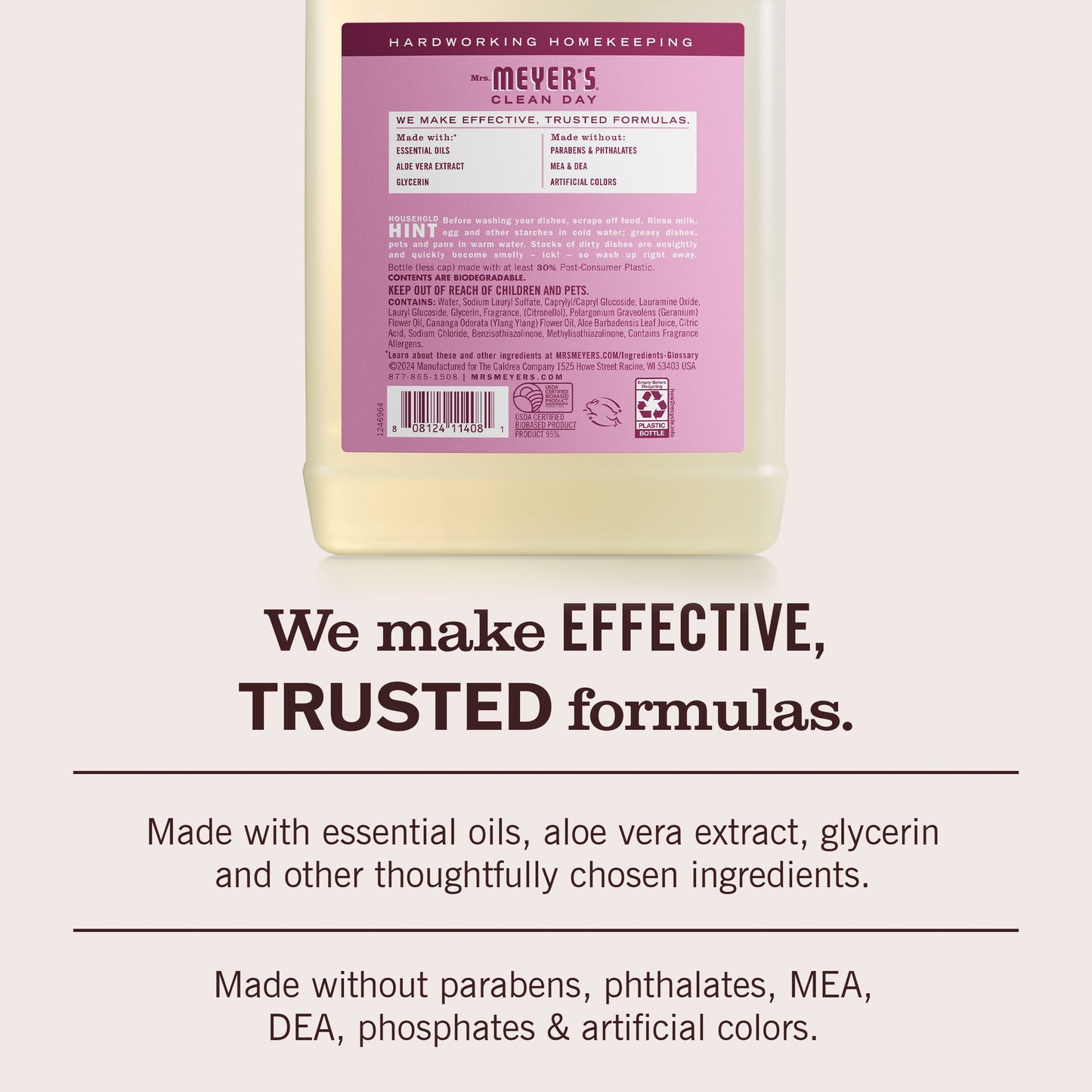 Mrs. Meyer's Peony Dish Soap Refill Home Essential