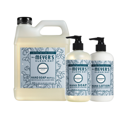 Mrs. Meyer's Snowdrop Hand Care 3-Count Bundle Gift-Ready