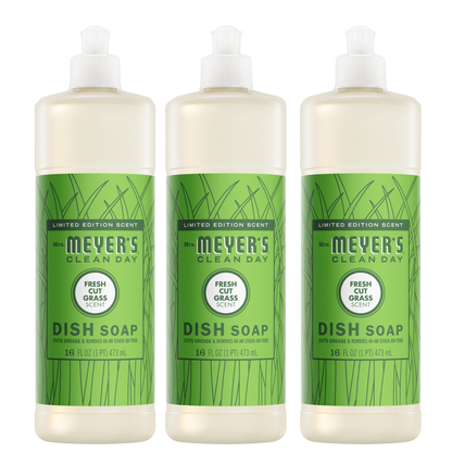 Mrs. Meyer's Fresh Cut Grass Dish Soap 3-Count Bundle Gift-Ready