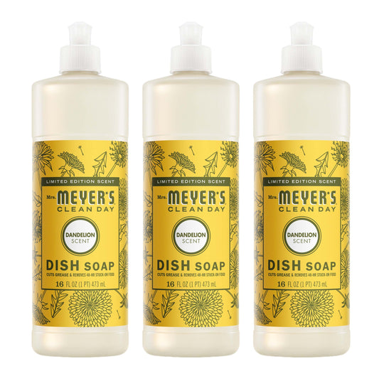 Mrs. Meyer's Dandelion Dish Soap 3-Count Bundle Gift-Ready