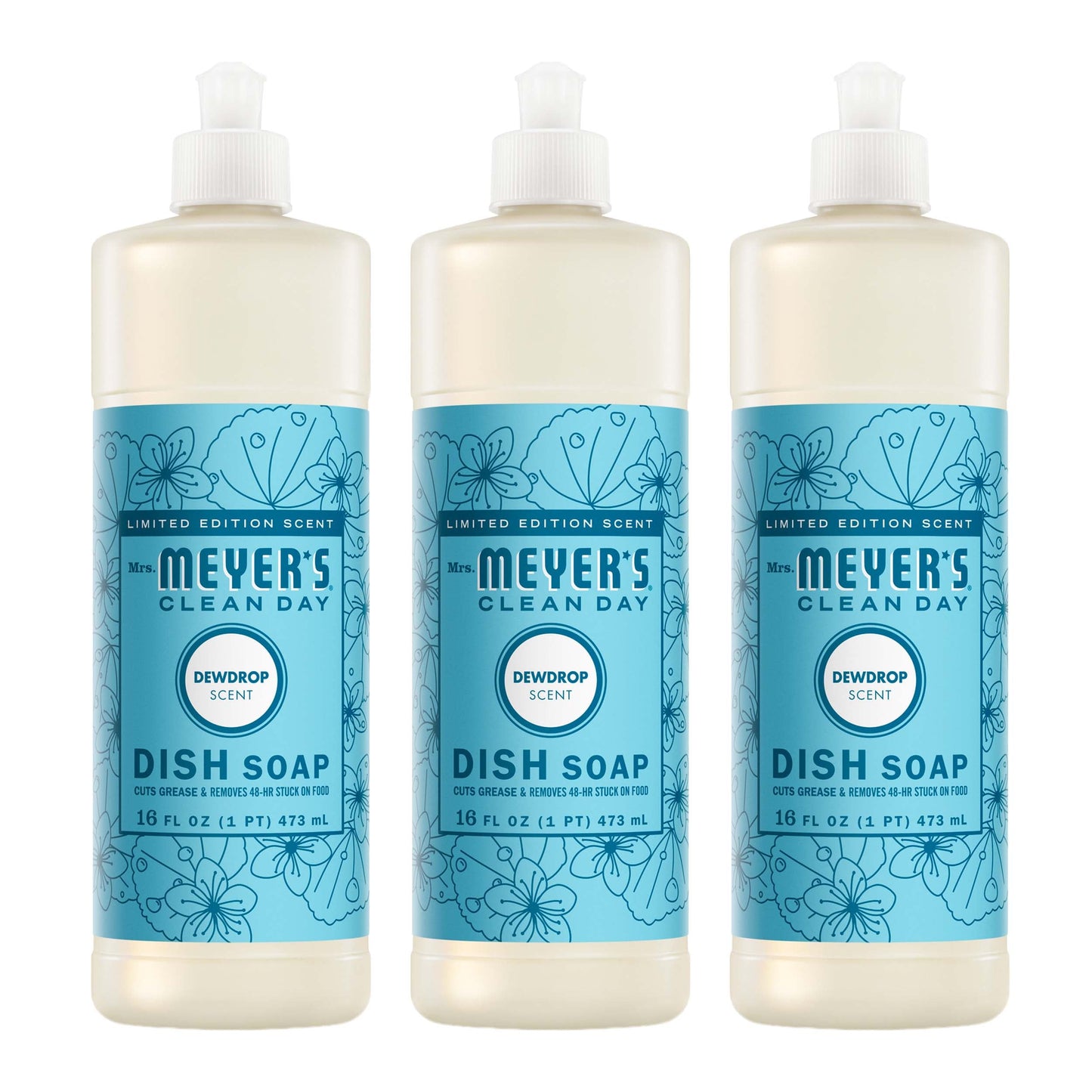Mrs. Meyer's Dewdrop Dish Soap 3-Count Bundle Gift-Ready