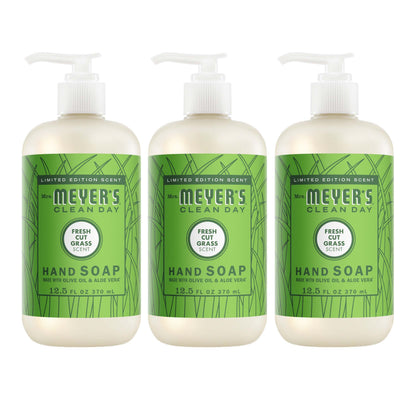 Mrs. Meyer's Fresh Cut Grass Liquid Hand Soap 3-Count Bundle Gift-Ready