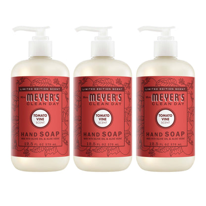 Mrs. Meyer's Tomato Vine Liquid Hand Soap 3-Count Bundle Gift-Ready