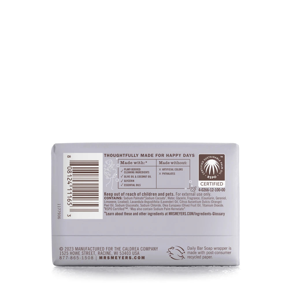 Mrs. Meyer's Lavender Daily Bar Soap Home Essential