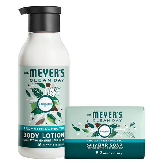 Mrs. Meyer's Birchwood Bar Soap & Body Lotion Set Gift-Ready