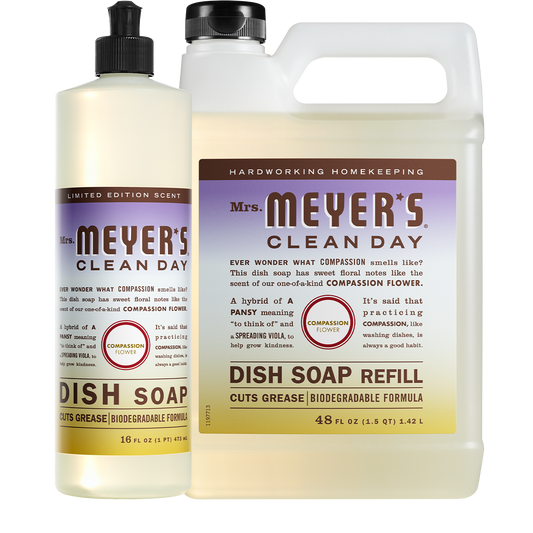 Mrs. Meyer's Compassion Flower Liquid Hand Soap & Refill Set Gift-Ready