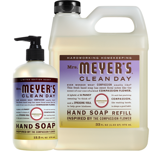 Mrs. Meyer's Compassion Flower Liquid Hand Soap & Refill Set Gift-Ready