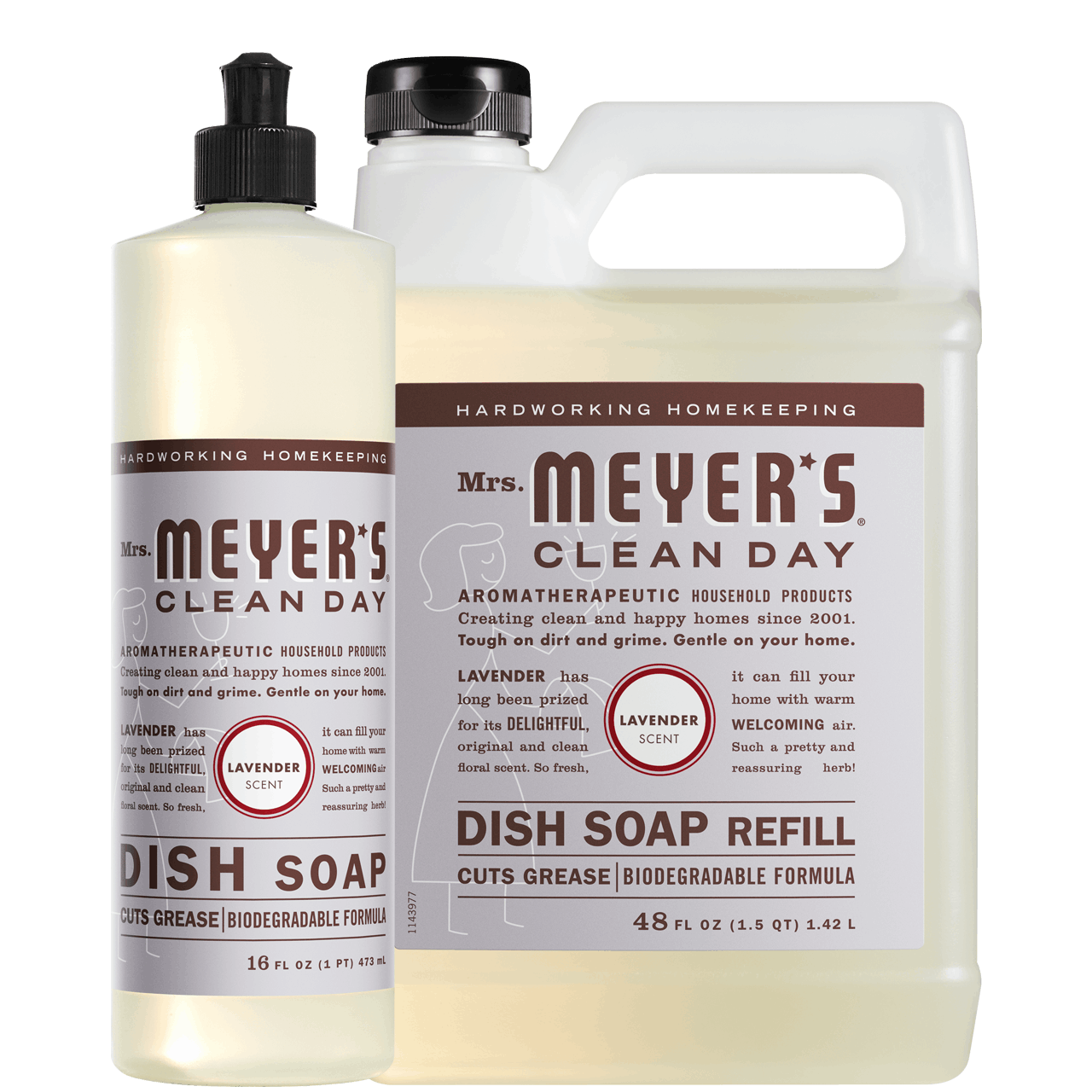 Mrs. Meyer's Lavender Liquid Dish Soap & Refill Set