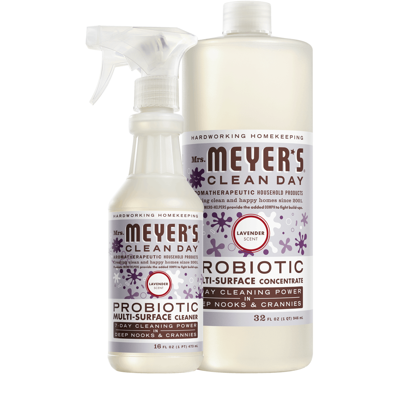 Mrs. Meyer's Lavender Probiotic Multi-Surface Cleaner & Concentrate Set Gift-Ready