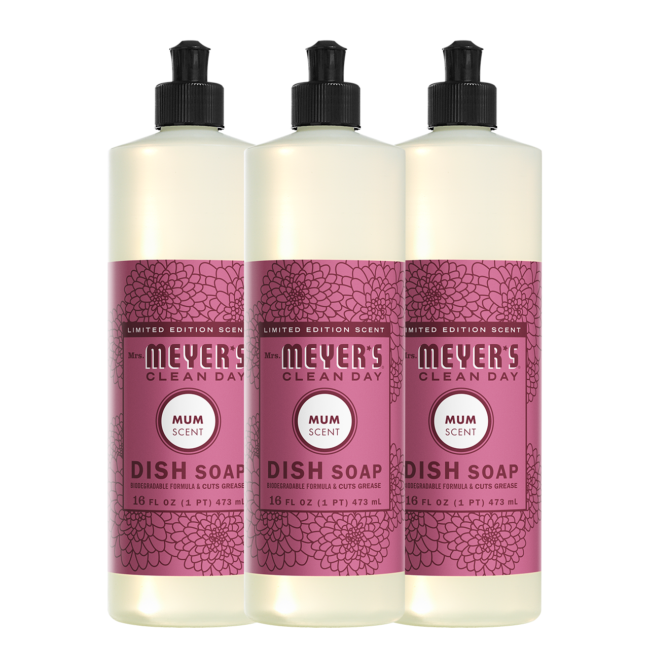 Mrs. Meyer's Mum Dish Soap 3-Count Bundle Gift-Ready
