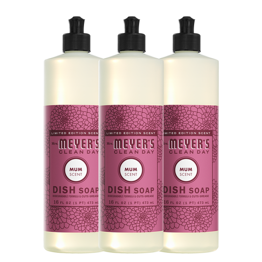 Mrs. Meyer's Mum Dish Soap 3-Count Bundle Gift-Ready