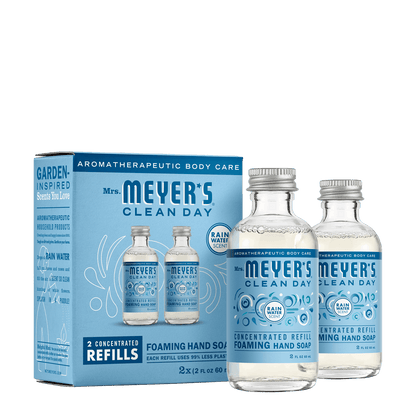 Mrs. Meyer's Rain Water Foaming Hand Soap Concentrate Refills 2-Pack Home Essential