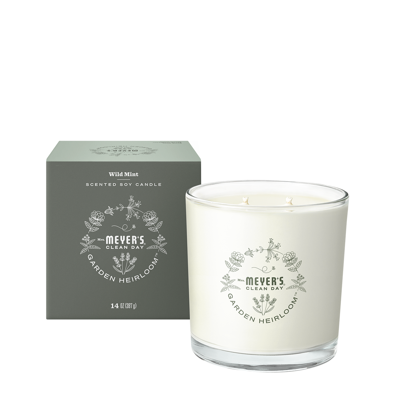 Mrs. Meyer's Wild Mint Garden Heirloom Candle Home Essential