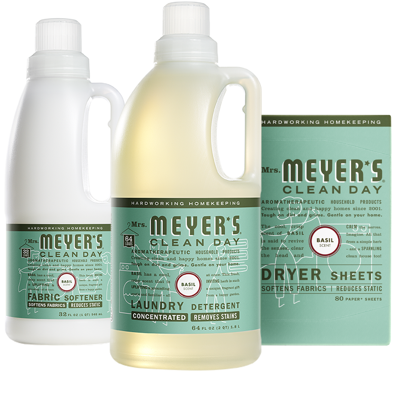 Mrs. Meyer's Basil Laundry Set Gift-Ready