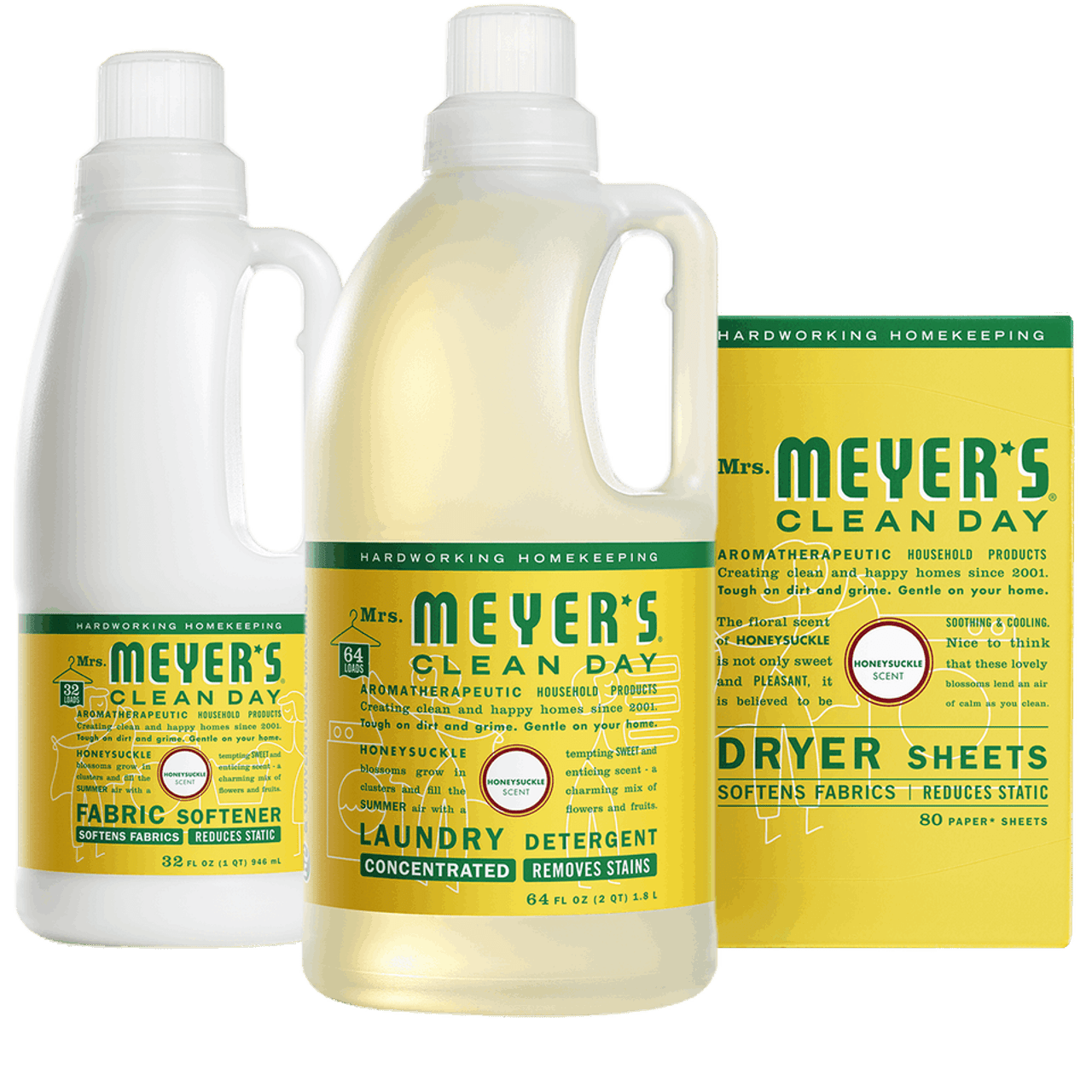Mrs. Meyer's Honeysuckle Laundry Set Gift-Ready