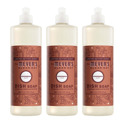 Mrs. Meyer's Gingerbread Dish Soap 3-Count Bundle Gift-Ready