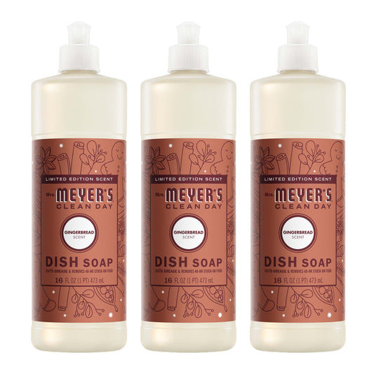 Mrs. Meyer's Gingerbread Dish Soap 3-Count Bundle Gift-Ready