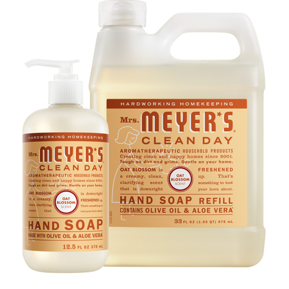Mrs. Meyer's Oat Blossom Liquid Hand Soap & Refill Set Gift-Ready