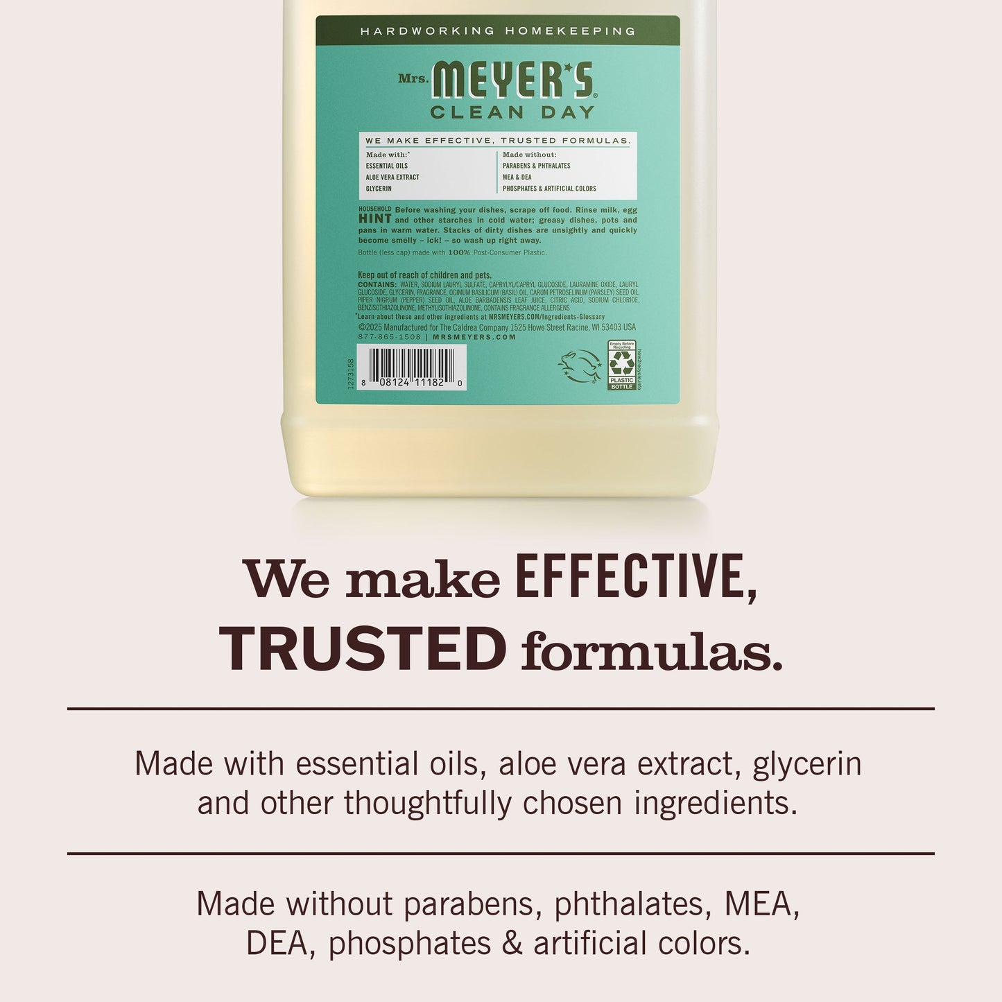 Mrs. Meyer's Basil Dish Soap Refill Home Essential