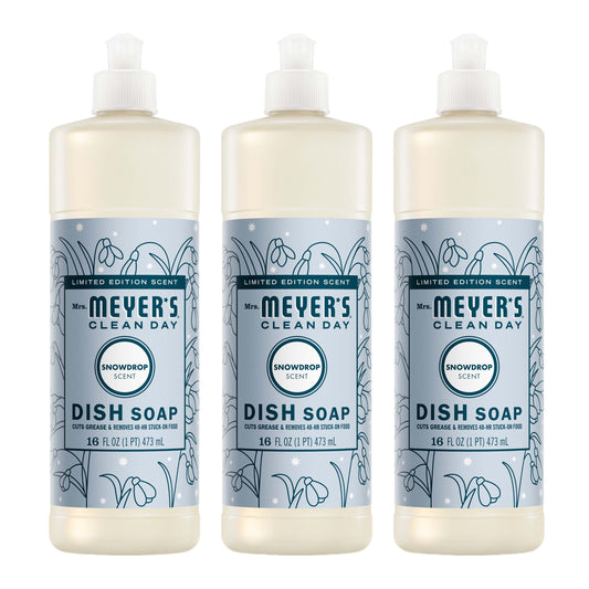 Mrs. Meyer's Snowdrop Dish Soap 3-Count Bundle Gift-Ready