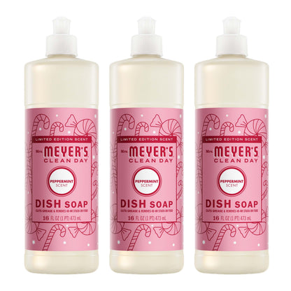 Mrs. Meyer's Peppermint Dish Soap 3-Count Bundle Gift-Ready