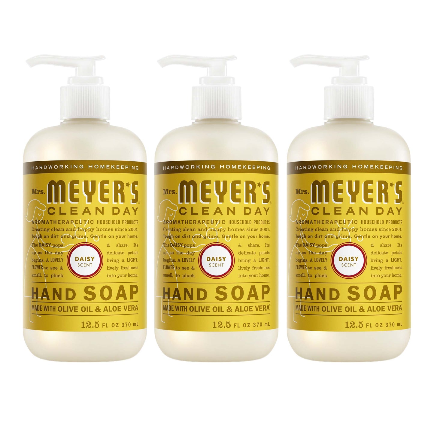 Mrs. Meyer's Daisy Liquid Hand Soap 3-Count Bundle Gift-Ready