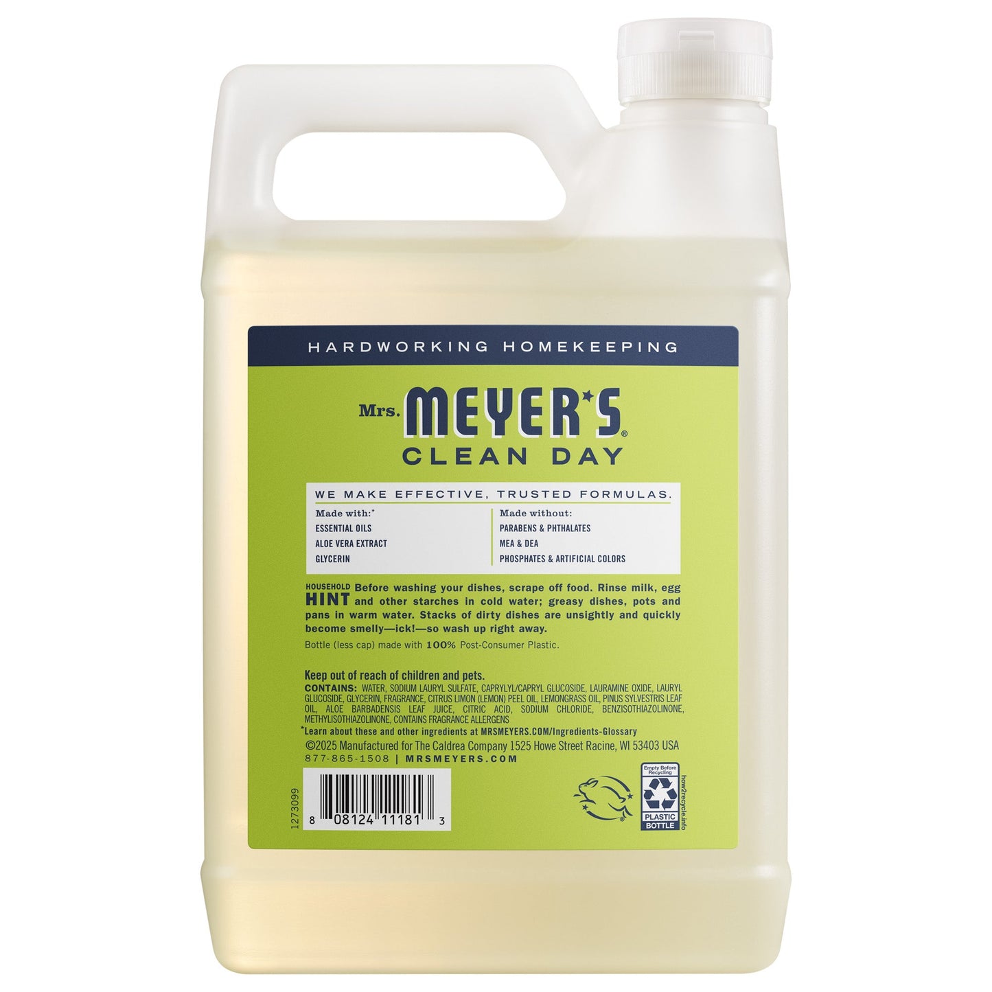 Mrs. Meyer's Lemon Verbena Dish Soap Refill Home Essential