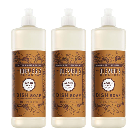 Mrs. Meyer's Acorn Spice Dish Soap 3-Count Bundle Gift-Ready