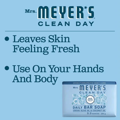 Mrs. Meyer's Rain Water Daily Bar Soap Home Essential