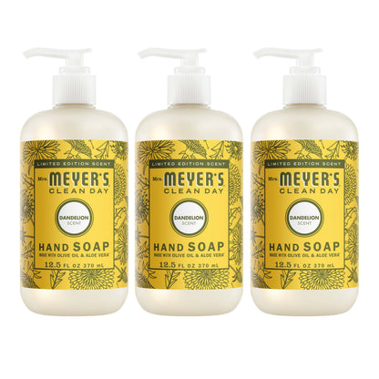 Mrs. Meyer's Dandelion Liquid Hand Soap 3-Count Bundle Gift-Ready