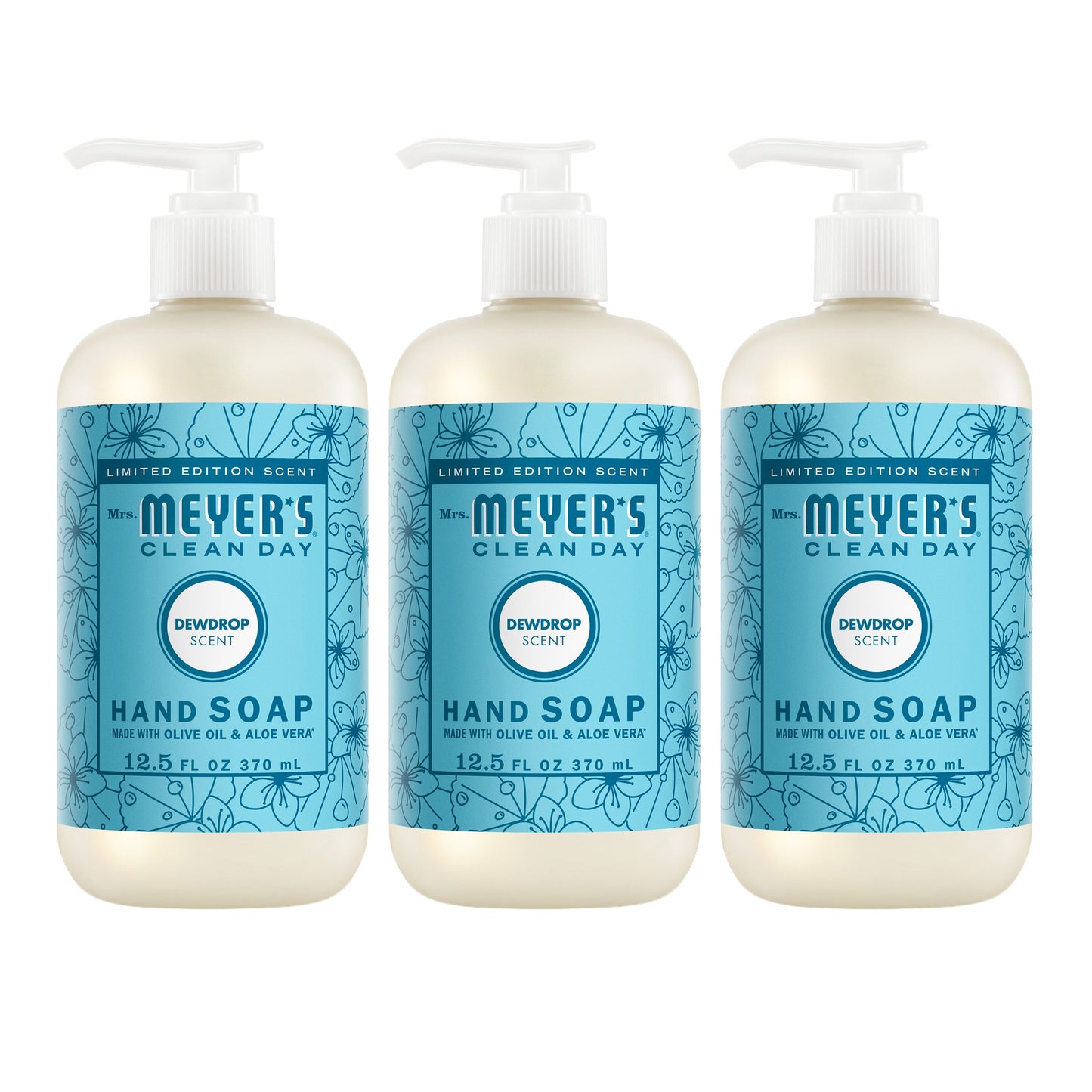 Mrs. Meyer's Dewdrop Liquid Hand Soap 3-Count Bundle Gift-Ready