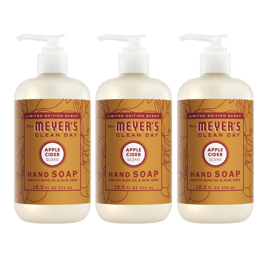 Mrs. Meyer's Apple Cider Liquid Hand Soap 3-Count Bundle Gift-Ready