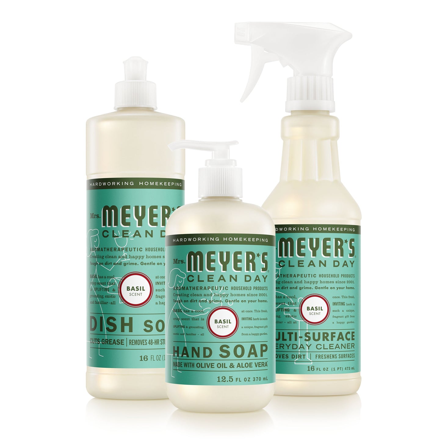Mrs. Meyer's Basil Kitchen Essentials Set