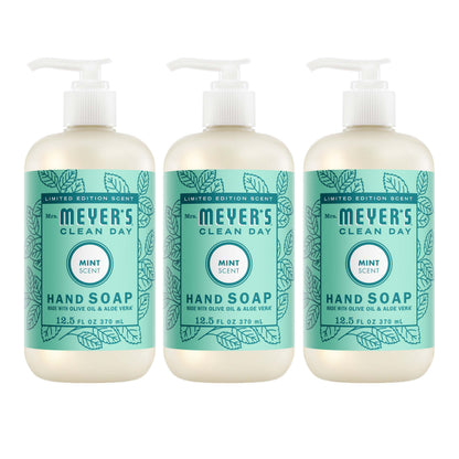 Mrs. Meyer's Mint Liquid Hand Soap 3-Count Bundle Gift-Ready