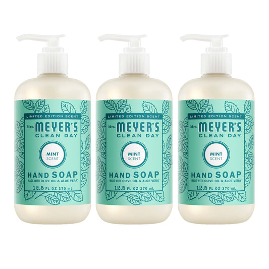 Mrs. Meyer's Mint Liquid Hand Soap 3-Count Bundle Gift-Ready