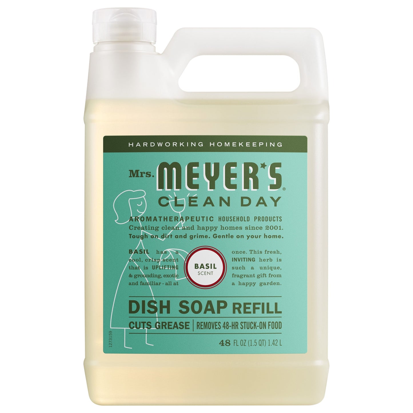 Mrs. Meyer's Basil Dish Soap Refill Home Essential